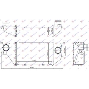 HLADNJAK INTERCOOLER 2.2 CTDI (275x163x62) HONDA FRV (2006-2011) (OEM: 19710-RMA-E01, 19710RJLE01, 19710RMAE01)