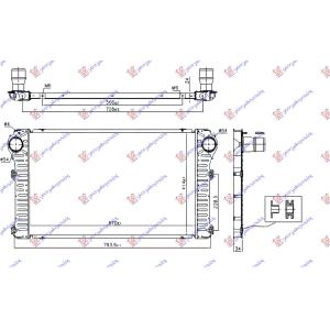 HLADNJAK INTERCOOLER 2.2 D4D (670x414x24) TOYOTA RAV 4 (2005-2010) (OEM: 17940-26022, 1794026022)