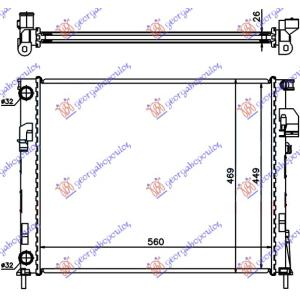 HLADNJAK MOTORA 2.0 BEN 1.9 DIZ (560x450x23) MEHAN OPEL VIVARO (2002-2006) (OEM: 2140000QAN, 4408645, 91166001)