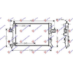 HLADNJAK MOTORA 1.3 CDTi/1.7DTi DSL(60x35) OPEL COMBO (2000-2012) (OEM: 1300259, 93177424)