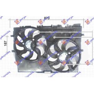 VENTILATOR 2.3-3.0 JTD -AC 368mm (2+2P) FIAT DUCATO (2006-2014) (OEM: 1342689080, 1358009080, 1393259080)