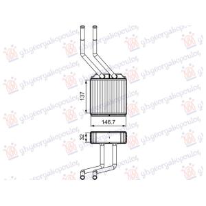GREJAC KABINE DIZEL (ZADNJI) (137x147) (VALEO) FIAT DUCATO (2006-2014) (OEM: 4041957)