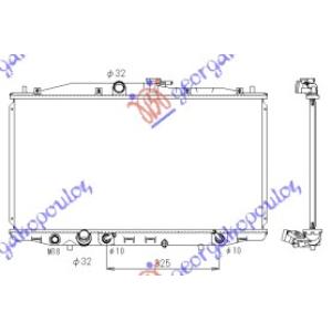 HLADNJAK MOTORA 2.0i 16V +/-A/C (37.5x71.3)AUTO HONDA ACCORD (2003-2008) (OEM: 19010-RBA-901, 19010RBA901)