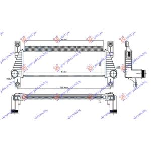 HLADNJAK INTERCOOLER 2.2 TDCi DSL(673x200x37) MAZDA P/U 2/4WD BT-50 (2006-2013) (OEM: 1725623, 2005608, 5245753)