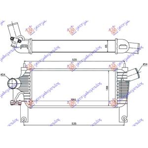 HLADNJAK MOTORA 2.5 TD (60x68.5x36)AUTOMATIK NISSAN PATHFINDER (R51) (2006-2013) (OEM: 21460-EB30A, 21460EB30A, 21460EB31B)