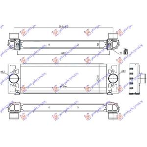 HLADNJAK INTERCOOLER 2.2-3.2 TDCI (600x202x58 FORD TRANSIT (2006-2013) (OEM: 4851182, 4967772)