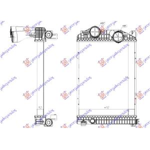 HLADNJAK INTERCOOLER (572x432x52) MERCEDES ATEGO (1997-) (OEM: 9705010101)