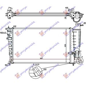 HLADNJAK MOTORA 1.9 TURBO DIZ+/-AC(61x36.6x36) PEUGEOT 306 (1999-2000) (OEM: 1301.L8, 1301.L9, 1301L8)