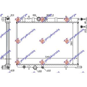 HLADNJAK MOTORA 1.4-1.6-2.0+/-A/C(38x56x2.7)-02 PEUGEOT 307 (2001-2005) (OEM: 1330.82, 133082)