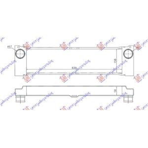 HLADNJAK INTERCOOLER 2.2-3.0 CDi(630x160x60) MERCEDES VITO (W639) & VIANO (2004-2010) (OEM: 6395010801)