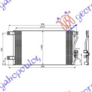 HLADNJAK KLIME BEN-DIZ(58x34.5) MITSUBISHI P/U L200 (2002-2006) (OEM: MR360415)