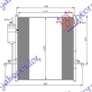 HLADNJAK KLIME 2.5 TURBO DIESEL (43x42) MITSUBISHI P/U L200 (2006-2010) (OEM: 7812A171, MN123606, MN123642)