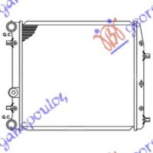 HLADNJAK MOTORA -A/C (43x41) BEZ VENTILATORA SKODA ROOMSTER-PRAKTIK (2006-2010) (OEM: 6Q0121201HA, 6Q0121253J, 6Q0121253K)