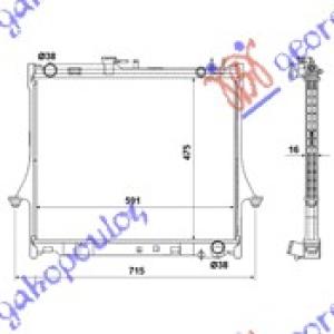 HLADNJAK MOTORA 2.5 T D (47.5x59x16) MANUAL ISUZU P/U D-MAX (2007-2013) (OEM: 8973333512)