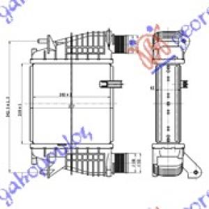 HLADNJAK INTERCOOLER 1.2i 16V-1.5 DCi (210x206x64 RENAULT MODUS (2005-2008) (OEM: 14461-EM00A, 14461EM00A, 8200471888)