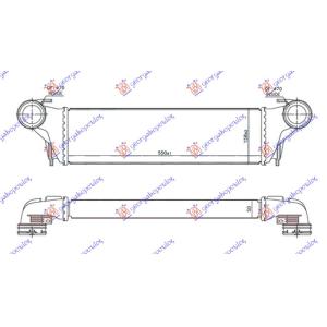 HLADNJAK INTERCOOLER 3.0D DIZ(550x158x50) BMW X5 (E53) (2000-2007) (OEM: 17517791231)