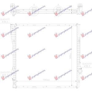 HLADNJAK MOTORA 4.4-4.6-4.8 BENZIN/DIZEL (AUTO) (59x60x4.0) (NRF) BMW X5 2000-2007 (E53) (OEM: 1439101, 17101439101)