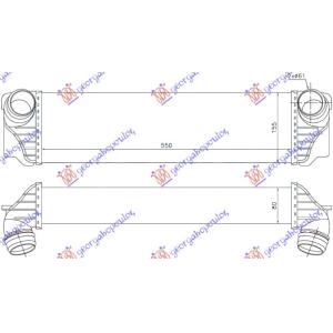 HLADNJAK INTERCOOLER 1.6-2.0 T.DIZEL(508x100x85) BMW SERIES 1 (E81/87) 3/5D (2004-2011) (OEM: 7524916, 17517524916)