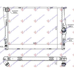 HLADNJAK MOTORA BEN MAN/AUTO 600x460 2 CEVI BMW SERIES 1 (E81/87) 3/5D (2004-2011) (OEM: 17112283468, 17117521046, 17117521931)