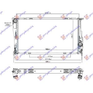 HLADNJAK MOTORA 3.0 BENZ AUTO (600x340x32) BMW SERIES 1 (E81/87) 3/5D (2004-2011) (OEM: 17117547059)