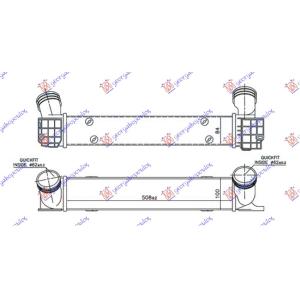 HLADNJAK INTERCOOLER 1.6-2.0 T.DIZEL(508x100x85) BMW SERIES 3 (E90/91) SDN (2005-2008) (OEM: 7524916, 17517524916)