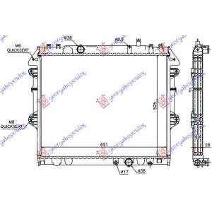 HLADNJAK MOTORA 2.5-3.0 T.D. (52.5x65) TOYOTA HI-LUX 2WD/4WD (2005-2009) (OEM: 16400-0L120, 164000L120, 164000L250)