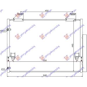 HLADNJAK KLIME 2.5-3.5 DIZ (600x440x16) TOYOTA HI-LUX 2WD/4WD (2005-2009) (OEM: 88460-0K080, 884600K080)