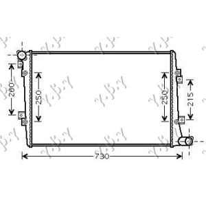 HLADNJAK MOTORA 2.0 BEN 2.0 DIZ (650x450) MEHAN VW PASSAT (2005-2011) (OEM: 1K0121251BK, 1K0121251DM, 1K0121251EH)