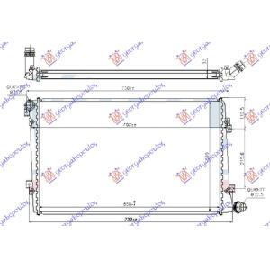 HLADNJAK MOTORA 1.9/2.0 TDi DIZEL (650x400) CEV DIJAGONALNO (LEMLJEN SPOJ) VW PASSAT (2005-2011) (OEM: 1K0121251AK, 1K0121251AM)