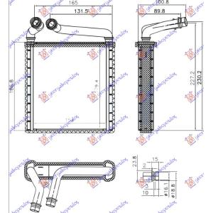 GREJAC KABINE (BR)(153x180X26) DENSO TIP VW PASSAT (2005-2011) (OEM: 3C0819031, 3C0819031A)