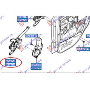 PODIZAC ZADNJEG PROZORA ELEKTRICNI BEZ MOTORA(O) Leva str. HYUNDAI ATOS PRIME (2003-2007) (OEM: 8340305510)