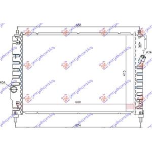 HLADNJAK 1.6 16v BENZIN MANUAL (600x415x16) CHEVROLET AVEO H/B-L/B (2008-2012) (OEM: 95227749, 95227751, 96817887)