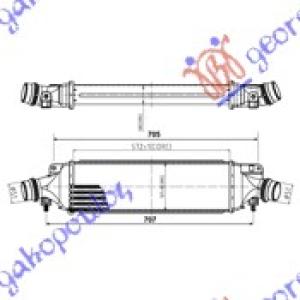 HLADNJAK INTERCOOLER 1.6 BEN-1.7CDTI(57.2x132x53) OPEL CORSA D (2006-2015) (OEM: 55702171)