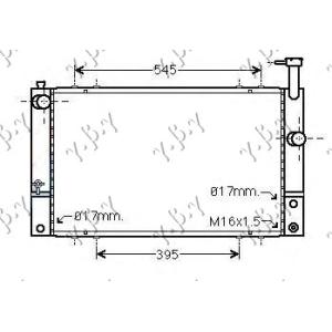 HLADNJAK MOTORA 1.5 HIBRID (600x350x16) TOYOTA PRIUS (2004-2009) (OEM: 16041-21280, 1604121280)