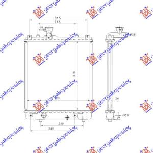 HLADNJAK MOTORA 1.0-1.2 BEN MAN OTV.SIST. (MEHAN) OPEL AGILA (1999-2008) (OEM: 1300220, 9208632)