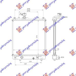 HLADNJAK MOTORA 1.0/1.2 (37.5x38) (OTVOREN SISTEM) VALEO (VALEO) (MADJARSKA) OPEL AGILA 1999-2008 (H00) (OEM: 1300220)