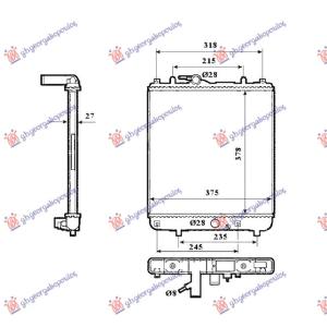 HLADNJAK MOTORA 1.0-1.2 BEN MAN (375x358) 05- OPEL AGILA (1999-2008) (OEM: 4707764, 13182786)