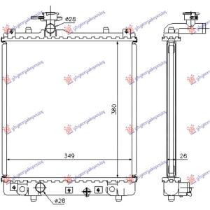 HLADNJAK MOTORA 1.0/1.2 BENZIN (MAN) (375x380x34) (OTVOREN SISTEM) (MEHANICKI SPOJ) (NRF) OPEL AGILA 1999-2008 (H00) (OEM: 1300220, 9208632)