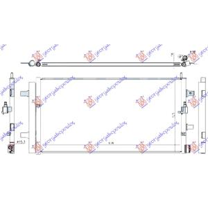 HLADNJAK KLIME 2.0 TFSi HYBRID (636x325) AUDI Q5 (2008-2012) (OEM: 8R0260401D, 8R0260403D, 8R0260403E)