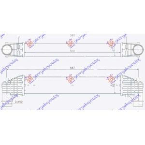 HLADNJAK INTERCOOLER 1.9 TDi (500x70x88) (-00) SEAT ALHABRA (1995-2010) (OEM: 7M0145805)