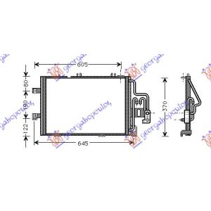 HLADNJAK KLIME -03 (54x38x1.6) OPEL CORSA C (2000-2006) (OEM: 1850000, 1850091, 93175776)