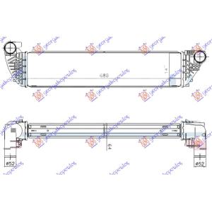 HLADNJAK INTERCOOLER 1.9-2.0-2.2 DIZ (68x15) RENAULT LAGUNA (2000-2007) (OEM: 8200292773, 8200301883)