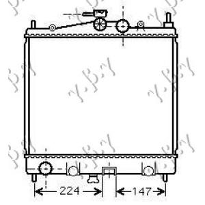 HLADNJAK MOTORA 1.2-1.4-1.6+/-A/C(38x44x1.6)05- RENAULT CLIO (2009-2013) (OEM: 21410AX600, 21410BH40A, 8200365427)