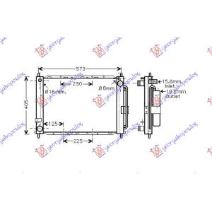 HLADNJAK MOTORA I KLIME 1.4/1.6i/16V DCi (+AC) (51x38) (NRF) RENAULT CLIO III 2009-2013 (BR0 1/CR0 1) (OEM: 8200221498, 8200688387)
