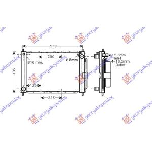 HLADNJAK MOTORA I KLIME 1.2i 8/16V 1.5DCi (51x38) (VALEO) RENAULT CLIO III 2009-2013 (BR0 1/CR0 1) (OEM: 8200134606, 8200688382, 8200688390)