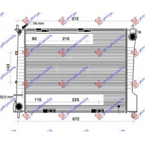 HLADNJAK MOTORA 2.0 BENZIN (+/-AC) (MAN) (492x389) (NRF) RENAULT CLIO III 2009-2013 (BR0 1/CR0 1) (OEM: 8200443896, 8200489879)