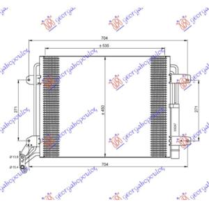 HLADNJAK KLIME 1.4-2.0 BEN 2.0 DIZ 540x450x16) VW TIGUAN (2007-2011) (OEM: 5N0820411C, 5N0820411D, 5N0820411E)