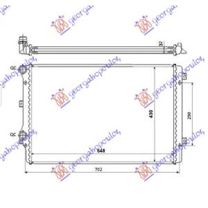 HLADNJAK MOTORA 1.8/2.0 TFSi BENZIN (650x450x34) (MEHANICKI SPOJ) VW GOLF V (OEM: 1K0121251L, 1K0121253L)