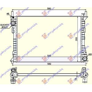 HLADNJAK 2.0 ST 150PS/-A/C(50X35.8X1.9) FORD FIESTA (2002-2008) (OEM: 1363013)