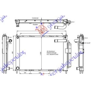 HLADNJAK MOTORA I KLIME 1.0/1.2/1.4/1.6 BENZIN (51x38x3.8) (NRF) NISSAN NOTE 2006-2013 (E11/NE11) (OEM: 133324, 21400AX601)
